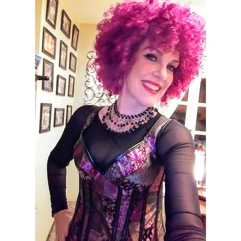 Bustier, corset in purple shades